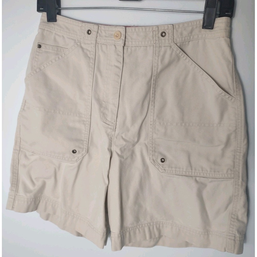 Lauren Ralph Lauren Khaki Utility Canvas Shorts Womens 4 Tan Cargo High Rise